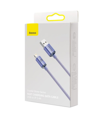 "Baseus" laidas "Crystal Shine" USB - "Lightning" 1,2 m 2,4A violetinės spalvos