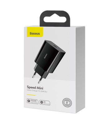 "Baseus" sieninis įkroviklis "Speed Mini PD" 20W 1x USB-C juodas