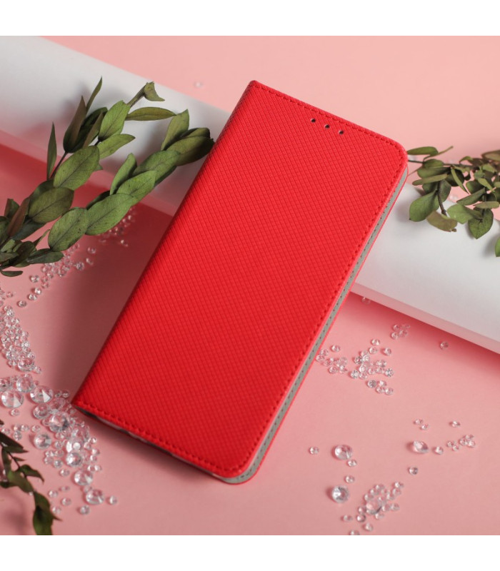 Išmanusis magnetinis dėklas, skirtas "Xiaomi Redmi Note 10 5G" / "Poco M3 Pro" / "M3 Pro 5G", raudonos spalvos