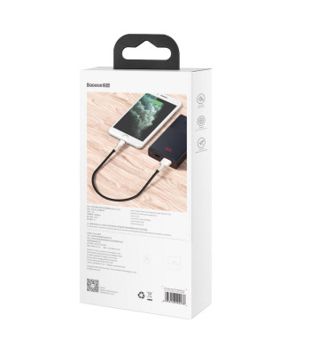 "Baseus" kabelis "Cafule Metal" USB - "Lightning" 0,25 m 2,4A juodas