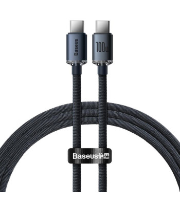 "Baseus" kabelis Crystal Shine USB-C - USB-C 1,2 m 100W juodas