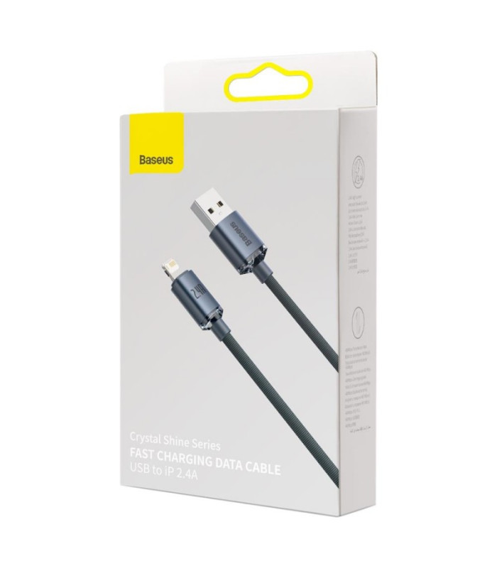 "Baseus" laidas "Crystal Shine" USB - "Lightning" 1,2 m 2,4A juodas