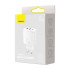 "Baseus" sieninis įkroviklis Compact PD 30W 1x USB-C 2x USB baltos spalvos