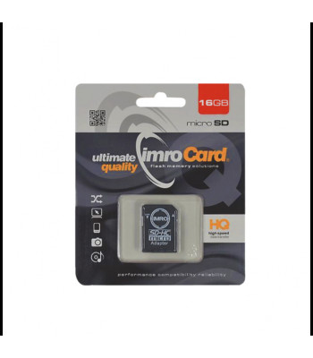 "Imro" atminties kortelė 16GB microSDHC 6 kl. + adapteris
