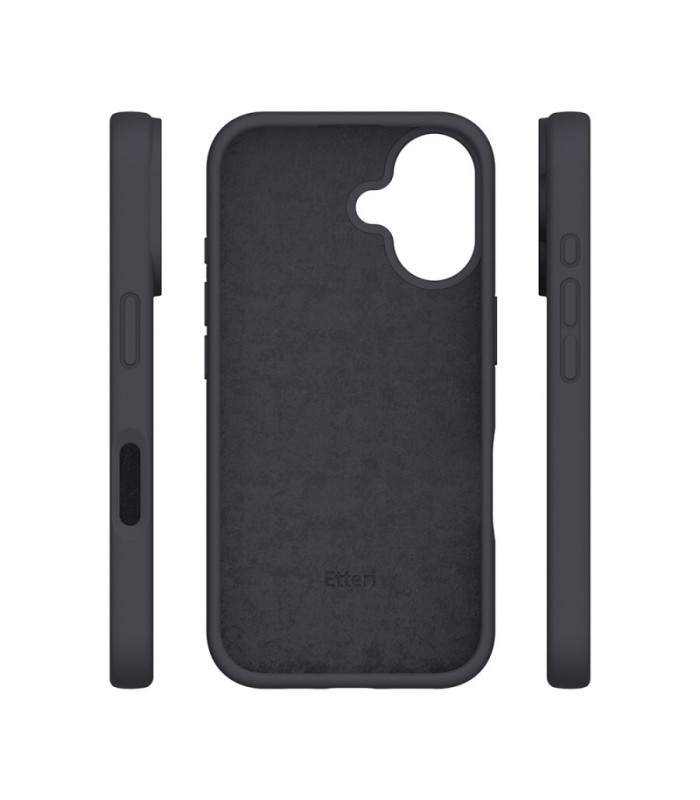 "Etteri" silikoninis dėklas iPhone 16 6,1 juodas