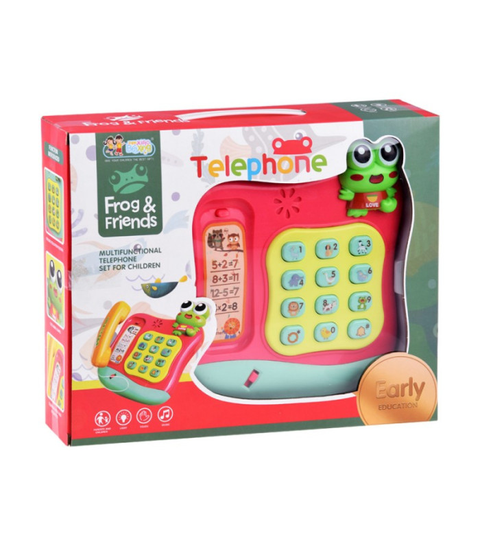 Spalvingas mygtukinis telefonas, groja melodijas ir šviečia ZA4625