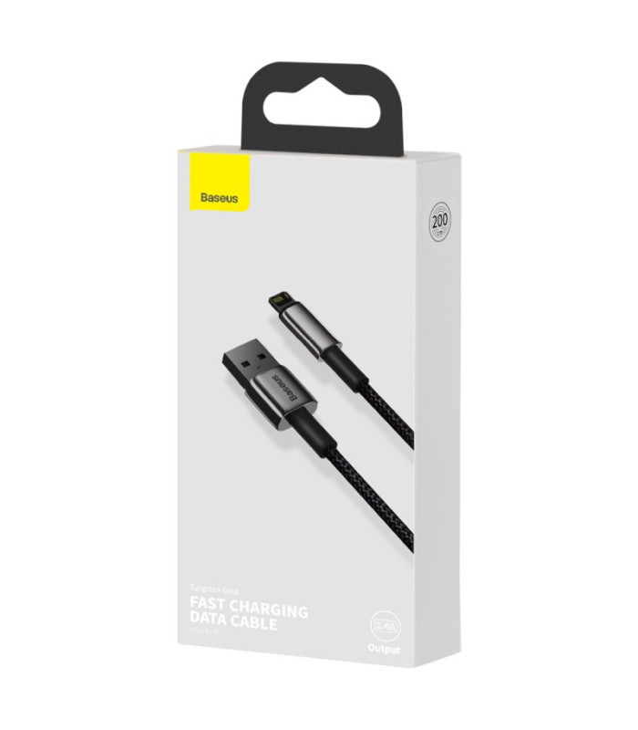 "Baseus" kabelis "Tungsten" USB - "Lightning" 2,0 m 2,4 A juodas