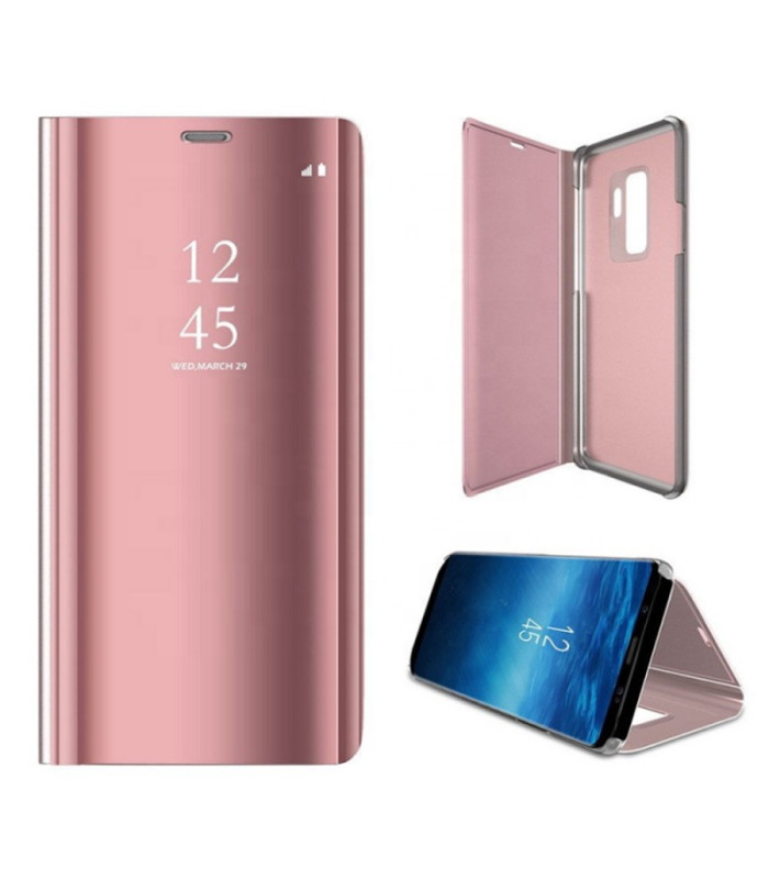 "Smart Clear View" dėklas, skirtas "Samsung Galaxy A25 5G (global)", rožinės spalvos