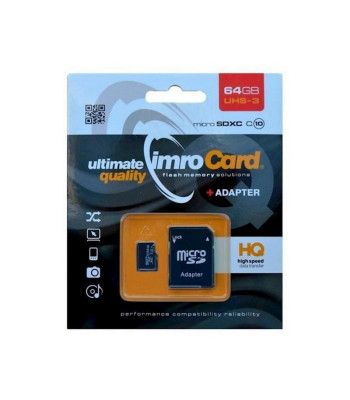 Imro atminties kortelė 64GB microSDXC cl. 10 UHS-3 + adapter