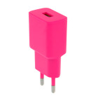 Setty įkroviklis 1x USB 2,4A LSIM-A-126 rožinės spalvos