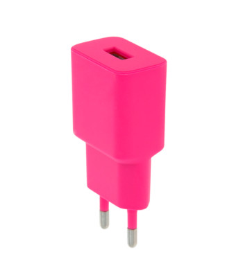 Setty įkroviklis 1x USB 2,4A LSIM-A-126 rožinės spalvos