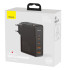 "Baseus" sieninis įkroviklis GaN2 Pro PD 100W 2x USB-C 2x USB juodas