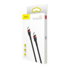 Baseus kabelis Cafule PD USB-C - USB-C 1,0 m raudonai juodas 60W