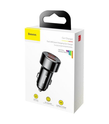 Baseus automobilinis pakrovėjas Magic PPS QC 4.0+ 2USB juodas 45W