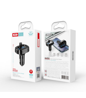 XO siųstuvas FM BCC02 "Bluetooth" MP3 automobilinis įkroviklis 15W juodas