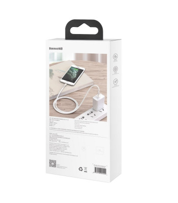"Baseus" kabelis "Cafule Metal" USB - "Lightning" 1,0 m 2,4A, baltas