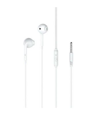 XO laidinės ausinės EP28 jack 3,5 mm, baltos spalvos