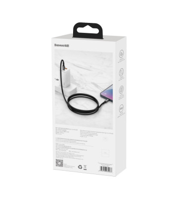 "Baseus" kabelis Tungsten PD USB-C - Lightning 1,0 m juodas 20W