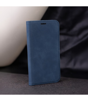 Išmanusis zomšinis dėklas Motorola Moto E14 G24 G04 G04S navy blue
