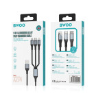 BWOO greitas 3 in 1 USB 3A įkrovimo kabelis X274