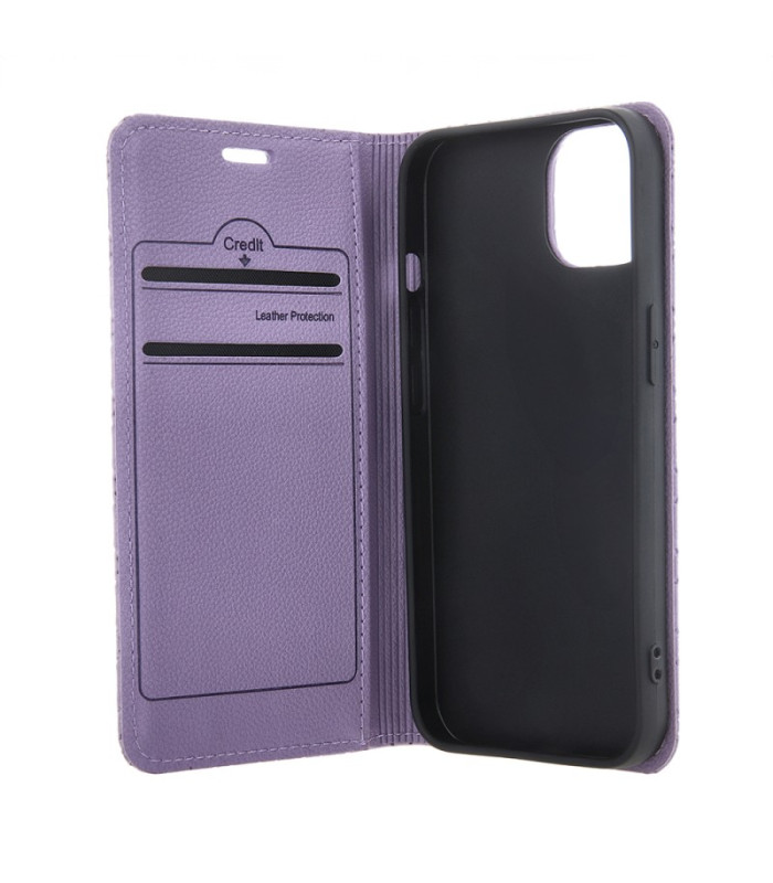 "Smart Caro" dėklas, skirtas "Motorola Edge 40 Neo", violetinės spalvos