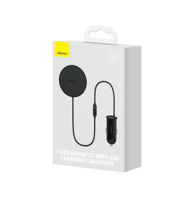 "Baseus" automobilinis laikiklis CW01 3in1 su belaidžio įkrovimo funkcija 15W ir automobiliniu USB-C 25W įkrovikliu, juodas