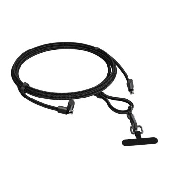 "Devia" kabelio pavadėlis 2in1 PD USB-C - USB-C 1,6 m 60W juodas reguliuojamo ilgio