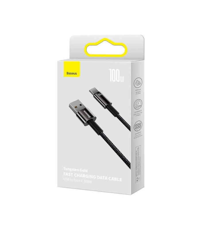 "Baseus" kabelis "Tungsten" USB - USB-C 1,0 m juodas 100W