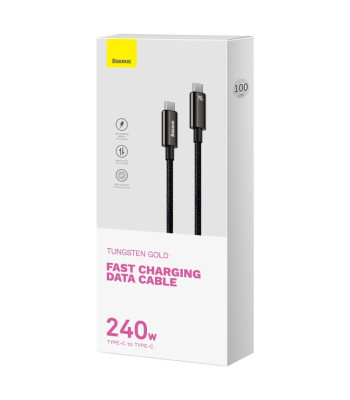 "Baseus" kabelis Tungsten PD USB-C - USB-C 1,0 m juodas 240W