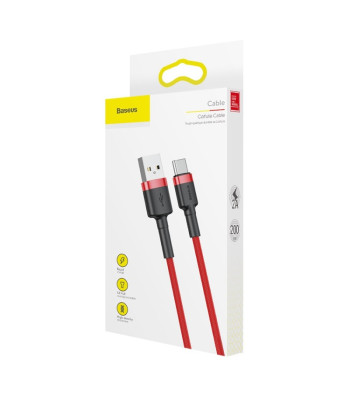 "Baseus" kabelis Cafule USB - USB-C 2,0 m 2A raudonai raudonas
