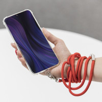 Universalus kaklo dirželis telefonams rožinės spalvos