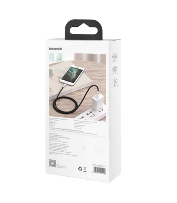 "Baseus" kabelis "Cafule Metal" USB - "Lightning" 1,0 m 2,4A juodas