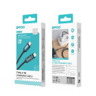 BWOO Pintas USB-C - Lightning 1 m 27 W kabelis su animuotu apšvietimu, juodas