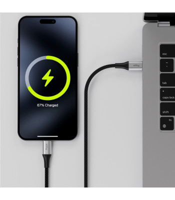 "Allity" kabelis AUC-01 USB-C - "Lightning" 1,0 m 27W juodas