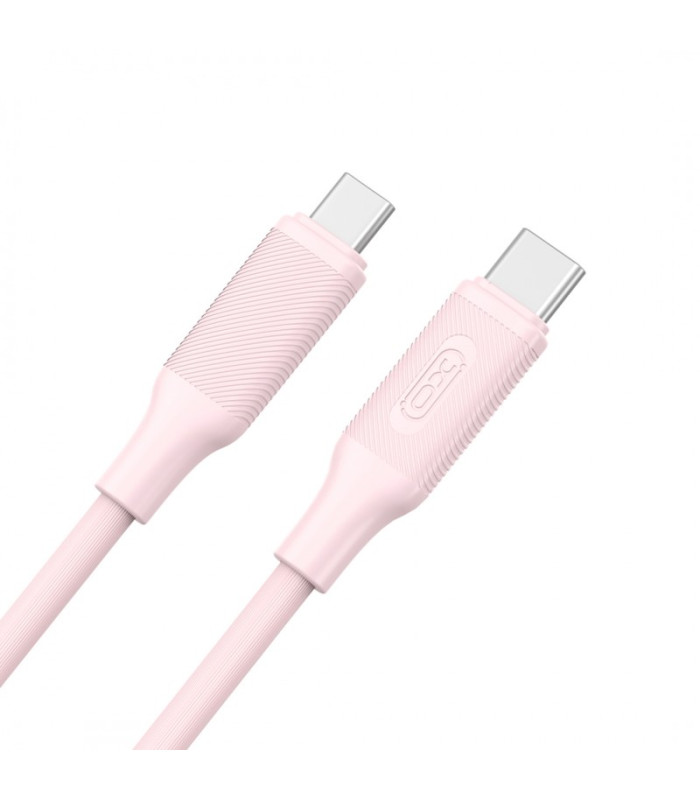 XO kabelis NB-Q265B PD USB-C - USB-C 1,0 m 60 W rožinės spalvos