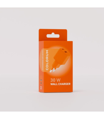 COLORUM sieninis įkroviklis USB-A + USB-C PD 30W CLS30-AC-10 xOrange