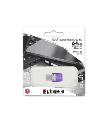 "Kingston pendrive" 64GB USB 3.0 / USB 3.1 DT microDuo 3C + USB-C