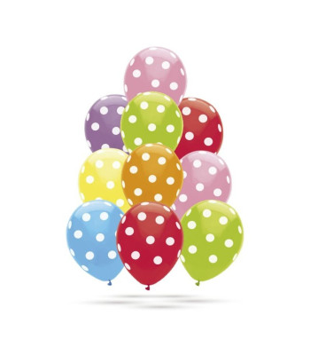 Balionai su taškeliais 30 cm 10 vnt.