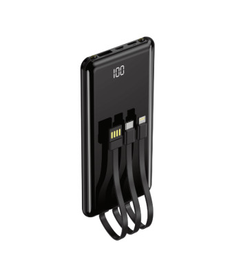 Setty power bank 10000 mAh with cables PB-WK-101 juodos spalvos