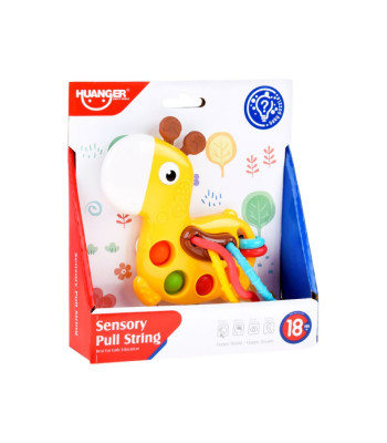 3 viename ŽIRAFOS sensorinis žaislas – stumdomas, tempiamas, iššoka ZA5762