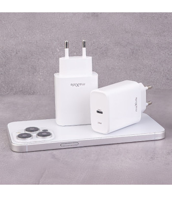 "Maxlife MXTC-10-20C PD QC įkroviklis 1x USB-C 20W, baltas