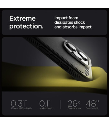 "Spigen Rugged Armor Mag Magsafe" dėklas "iPhone 16 Pro 6,3", matinis, juodas