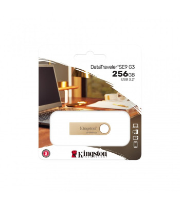 "Kingston Pendrive Data Traveler DTSE9G3" 256GB USB 3.2 Gen1 aukso spalvos