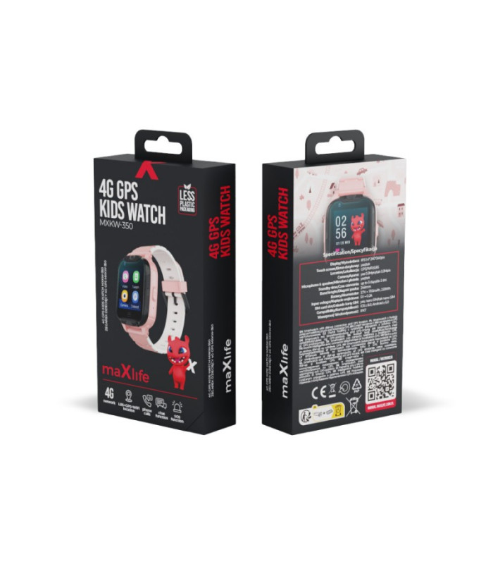 "Maxlife" išmanusis laikrodis 4G MXKW-350 rožinis GPS WiFi