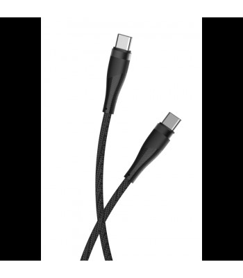 "Maxlife" MXUC-08 kabelis USB-C - USB-C 1,0 m 60W juodas nailonas