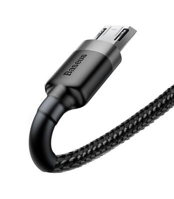 Baseus kabelis Cafule USB - microUSB 0,5 m 2,4A pilkai juodas