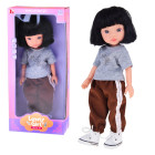 Žavinga mergaitė lėlė su trumpais juodais plaukais sportiniu kostiumu 33 cm ZA5849