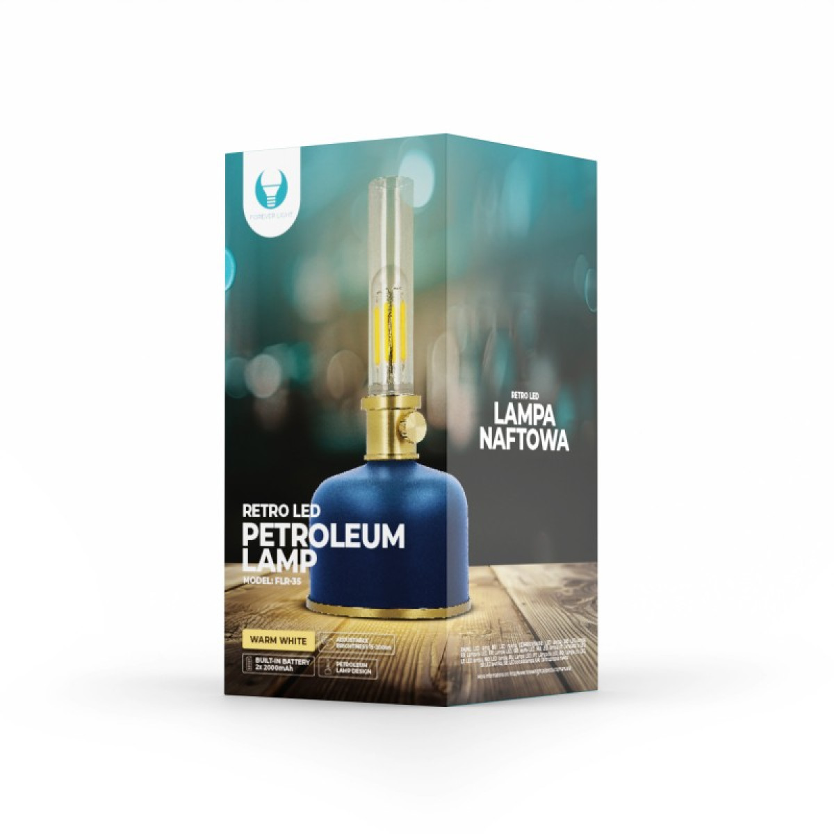 "Retro Petroleum" LED lempa mėlyna FLR-35 Forever Light