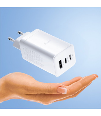 "Allity" sieninis įkroviklis GaN PD QC ATC-01-65WACC 2x USB-C 1x USB-A 65W baltas