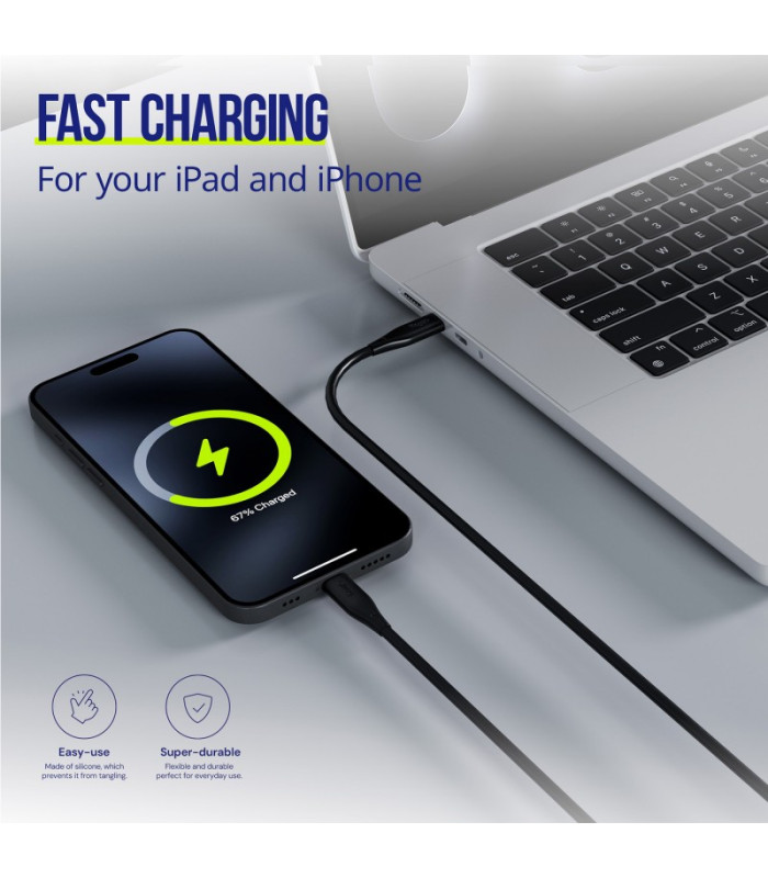 "Allity" kabelis AUC-02 USB-C - USB-C 1,0 m 100W juodas